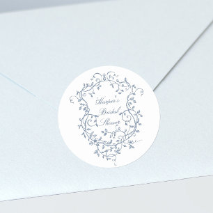 Adesivo Chá de Noiva Francês Vitoriano Elegante Azul