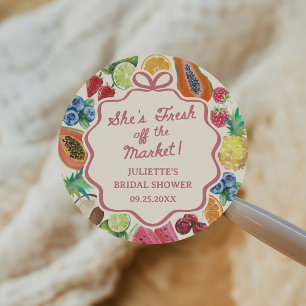 Adesivo Chá de Noiva Frutas Frescas Recém Chegadas ao Merc