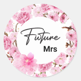 Adesivo Chá de Noiva Future Mrs Aquarela Flora Rosa