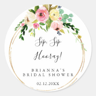 Adesivo Chá de Noiva Geométrico Dourado de Outono Sip Sip 