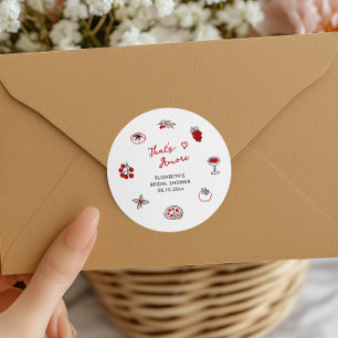 Adesivo Chá de Noiva Italiano That's Amore Desenhado à Mão