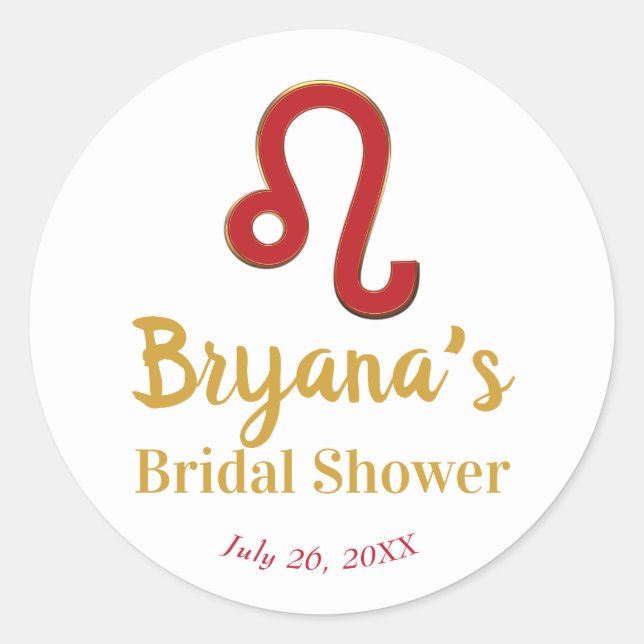 Adesivo Chá de Noiva LEO Zodíaco Julho Agosto Astrologia (Frente)