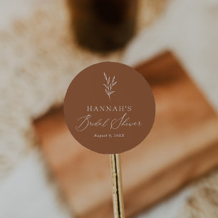 Adesivo Chá de Noiva Minimalista Boho Laranja Queimada