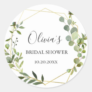 Adesivo Chá de Noiva Moderno com Moldura Geométrica de Euc