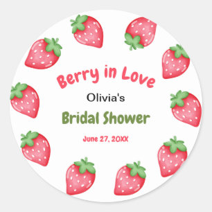 Adesivo Chá de Noiva Morango Rosa e Vermelho Berry in Love