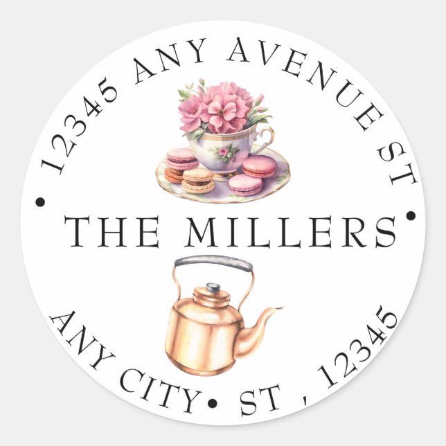 Adesivo Chá de Noiva no Jardim | Endereço de Devolução (Frente)