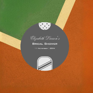 Adesivo Chá de Noiva para Amantes de Pickleball Preto e Br