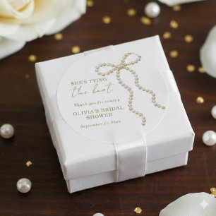 Adesivo Chá de Noiva Pérola She's Tying the Knot Laço