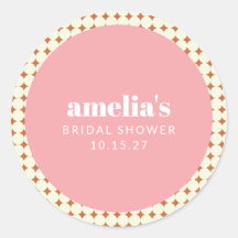 Chá de Noiva Personalizado Pontos Rosa Terracota V