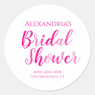 Adesivo Chá de Noiva Rosa Choque Festa Moderna