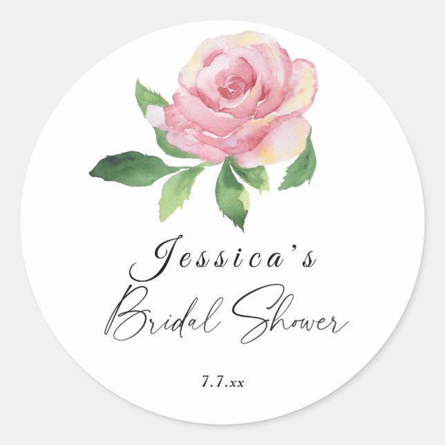 Adesivo Chá de Noiva Rosa Floral (Frente)