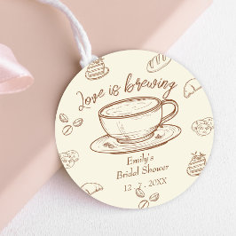 Adesivo Chá de Noiva Rustic Love is Brewing Coffee