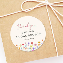 Adesivo Chá de Noiva Terracota Flores Silvestres Obrigada