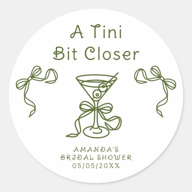 Adesivo Chá de Noiva Um Tini Bit Closer  (Frente)