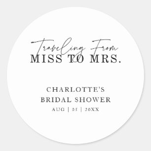 Adesivo Chá de Noiva: Viagem de Miss para Mrs.