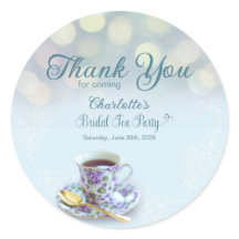 Chá de Noiva Vintage Festa do Chá Aqua Agradecimen