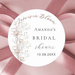 Adesivo Chá de noiva wildflower amor em flor bege creme