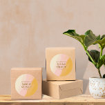 Adesivo Chá de panela Amarelo Cor de Água do Boho Moderno<br><div class="desc">Vinheta redonda clássica personalizada com cor amarela rosa amarela cor-de-água do Modern Boho</div>
