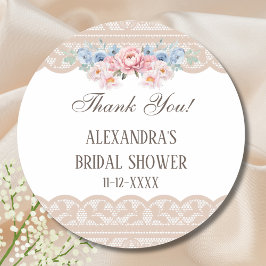 Adesivo Chá de panela Azul-Cor-De-Rosa, Floral, Obrigado