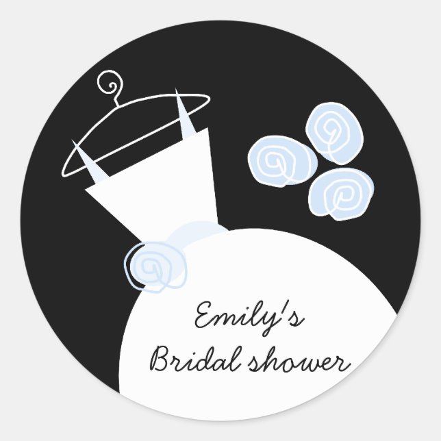 Adesivo Chá de panela azul de Casamento preto (Frente)