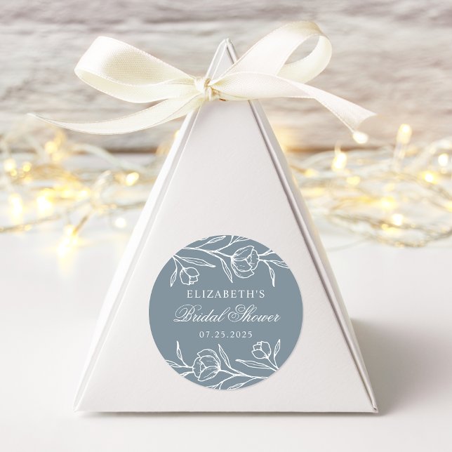 Adesivo Chá de panela Azul Floral Dusty com Esquema (Criador carregado)