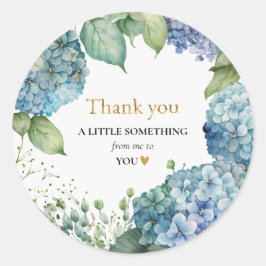 Adesivo Chá de panela Blue Hydrangeas Obrigado