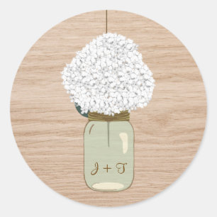 Adesivo Chá de panela branco do frasco do Hydrangea & de