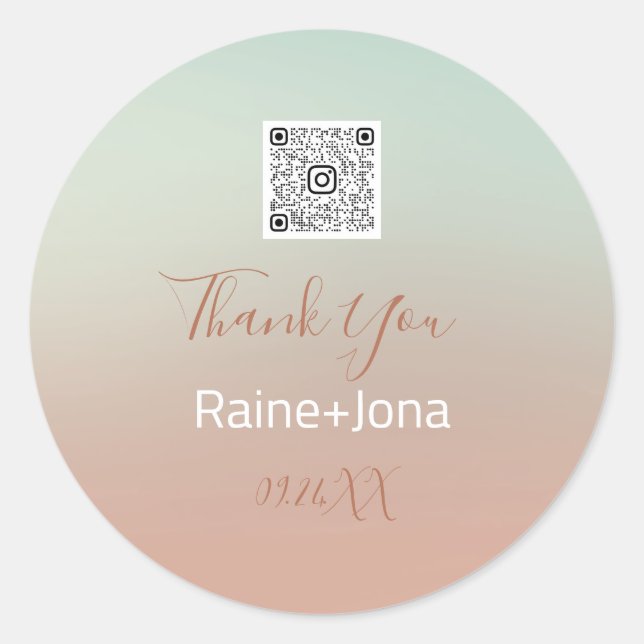 Adesivo Chá de panela Casado Favorito Ombre Rosa Azul (Frente)