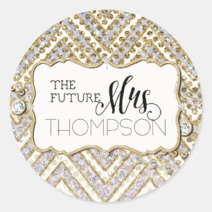 Adesivo Chá de panela Chevron Glitter Azul-Glitter Glitte