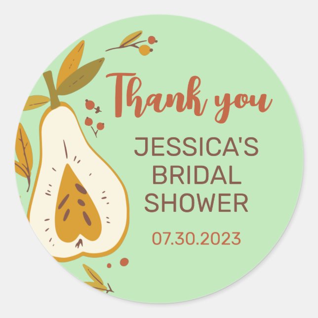 Adesivo Chá de panela da Fall de Pear de Fruta de outono (Frente)