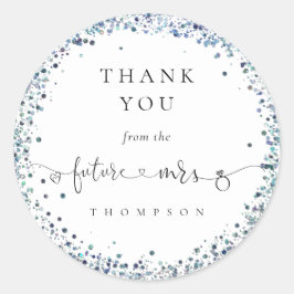 Adesivo Chá de panela Da Futura Senhora Blue Glitter Muito