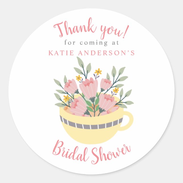 Adesivo Chá de panela de caligrafia da Taça Floral (Frente)