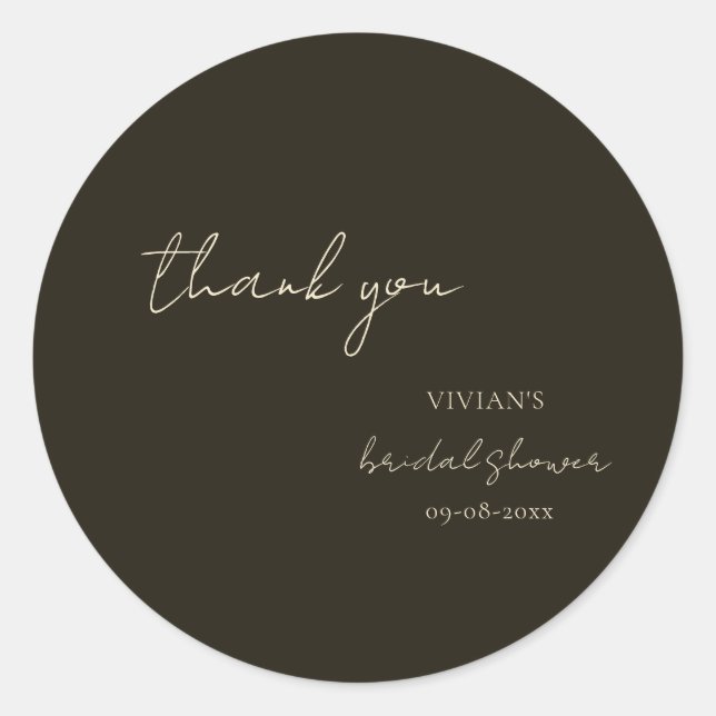 Adesivo Chá de panela de Caligrafia Verde Moderna (Frente)