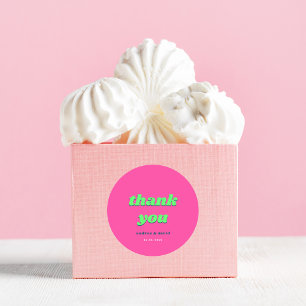 Adesivo Chá de panela de Casamento Rosa e Verde - Obrigado