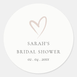 Adesivo Chá de panela de Coração Rosa Simples, Blush Mínim