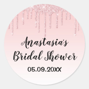 Adesivo Chá de panela De Glam Rosa Rosa Dourada Glitter D