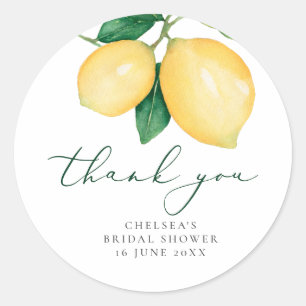 Adesivo Chá de panela De Limões De Aquarela Obrigado