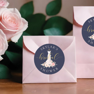 Adesivo Chá de panela de Marinho de Vestido Floral