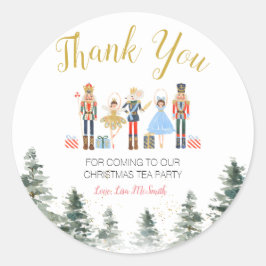 Adesivo Chá de panela de Natal do Noz-Cracker Obrigado