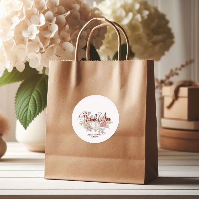 Adesivo Chá de panela de outono de Casamento Obrigado (Criador carregado)