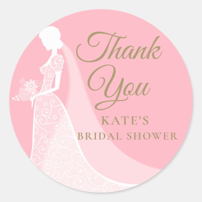 Adesivo Chá de panela de palhaço Elegante rosa e Dourado (Frente)