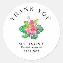 Adesivo Chá de panela de Paraíso Tropical Floral Obrigado