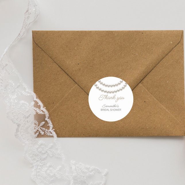 Adesivo Chá de panela de Pérolas Elegante (Criador carregado)