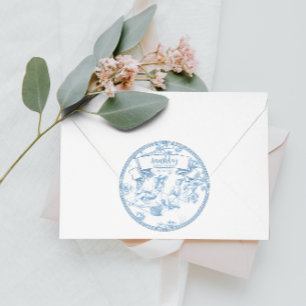 Adesivo Chá de panela de Toile de Jouy Azul e Branco