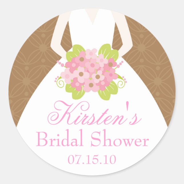 Adesivo Chá de panela De Vestido De Casamento Brown (Frente)