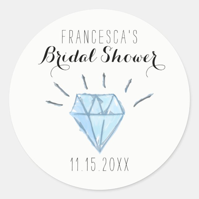 Adesivo Chá de panela Diamond Favor Stickers - Obrigado (Frente)