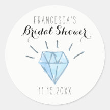 Chá de panela Diamond Favor Stickers - Obrigado