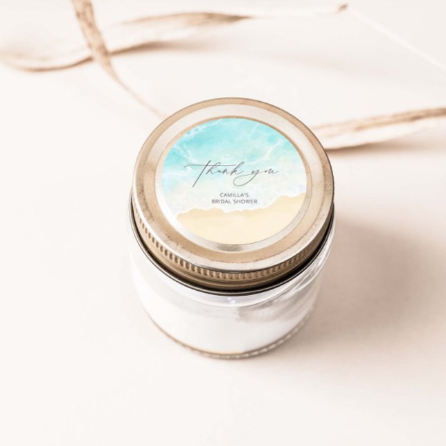 Adesivo Chá de panela do Oceano de Praia Obrigado (Criador carregado)