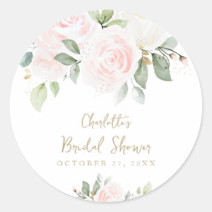 Adesivo Chá de panela Dourado de Aquarela Floral Rosa