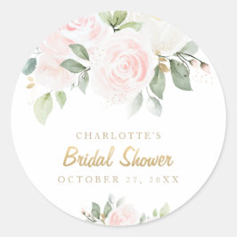 Adesivo Chá de panela Dourado de Aquarela Floral Rosa